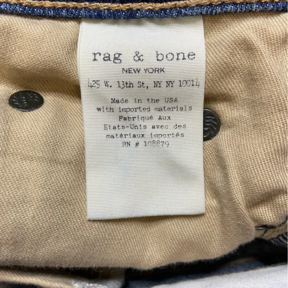 Rag & Bone 10” Dre High Rise Slim Boyfriend Jeans in Worn Wash Sz 27 - Picture 13 of 15